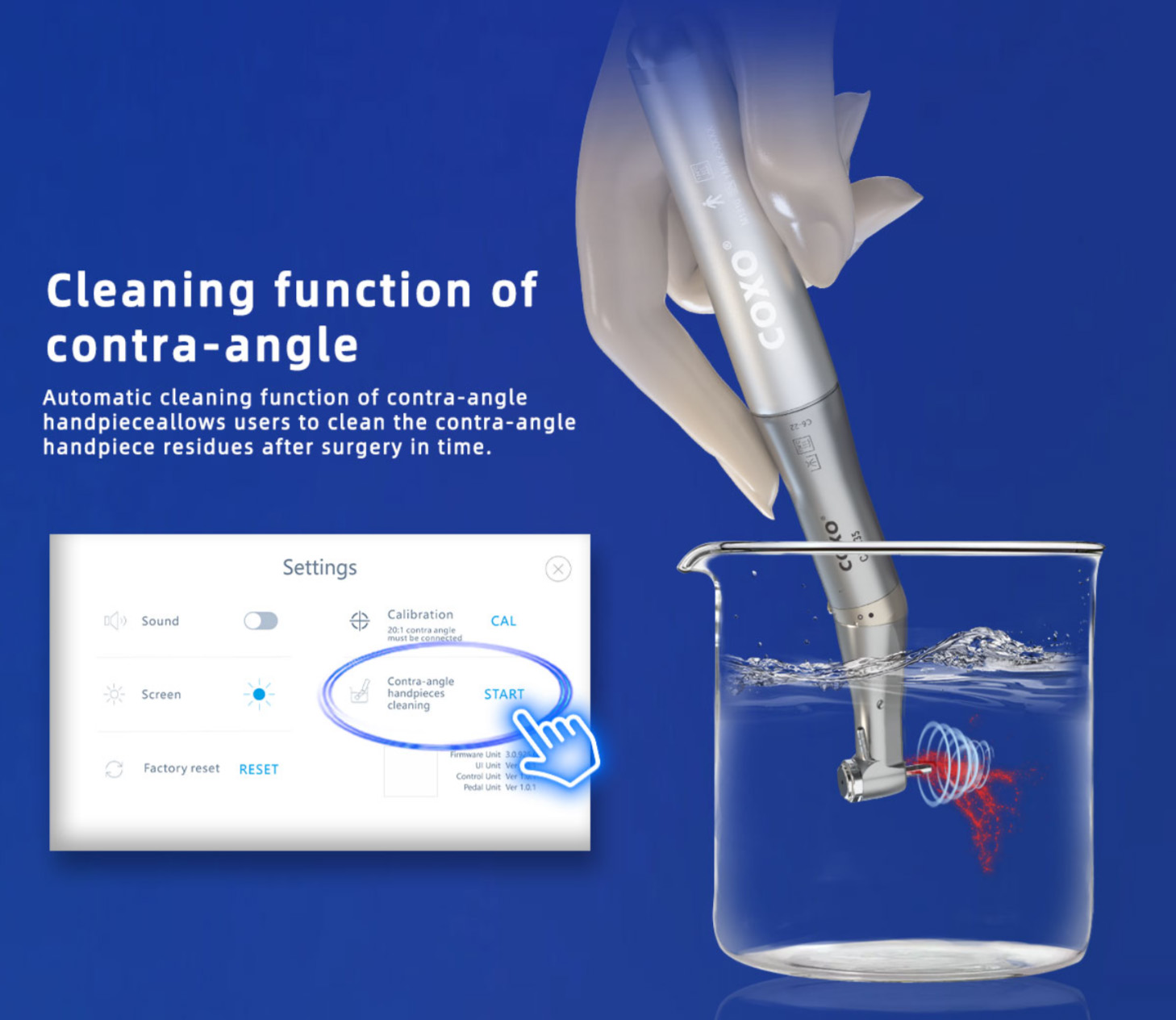 Coxo C-Sailor S1 Dental Implant Motors / Physiodispensers with CX235C7-3S + CX235C6-22 Contra Angle Handpiece